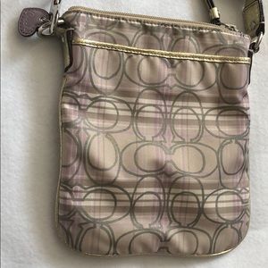 Coach crossbody/messenger mettalic accent purse